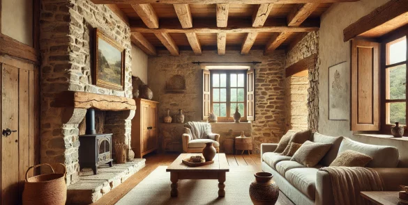 imagen de salon rustico sobre interiorismo para renovar una casa de campo sin perder su esencia